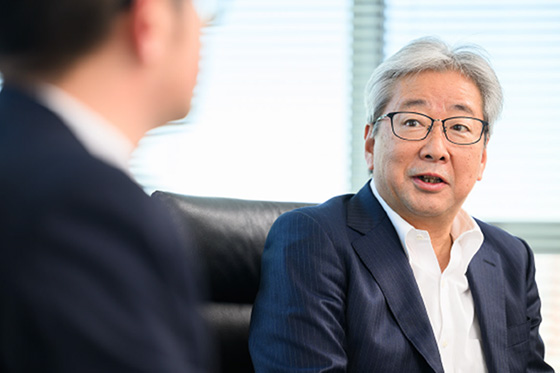 Masaharu Shibao, President and CEO and Takaaki Nakamura, General Manager, Life Solutions Company Connected Business Unit