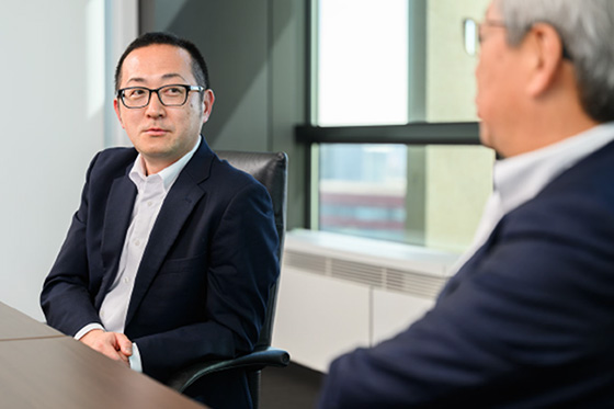 Takaaki Nakamura, General Manager, Life Solutions Company Connected Business Unit and Masaharu Shibao, President and CEO